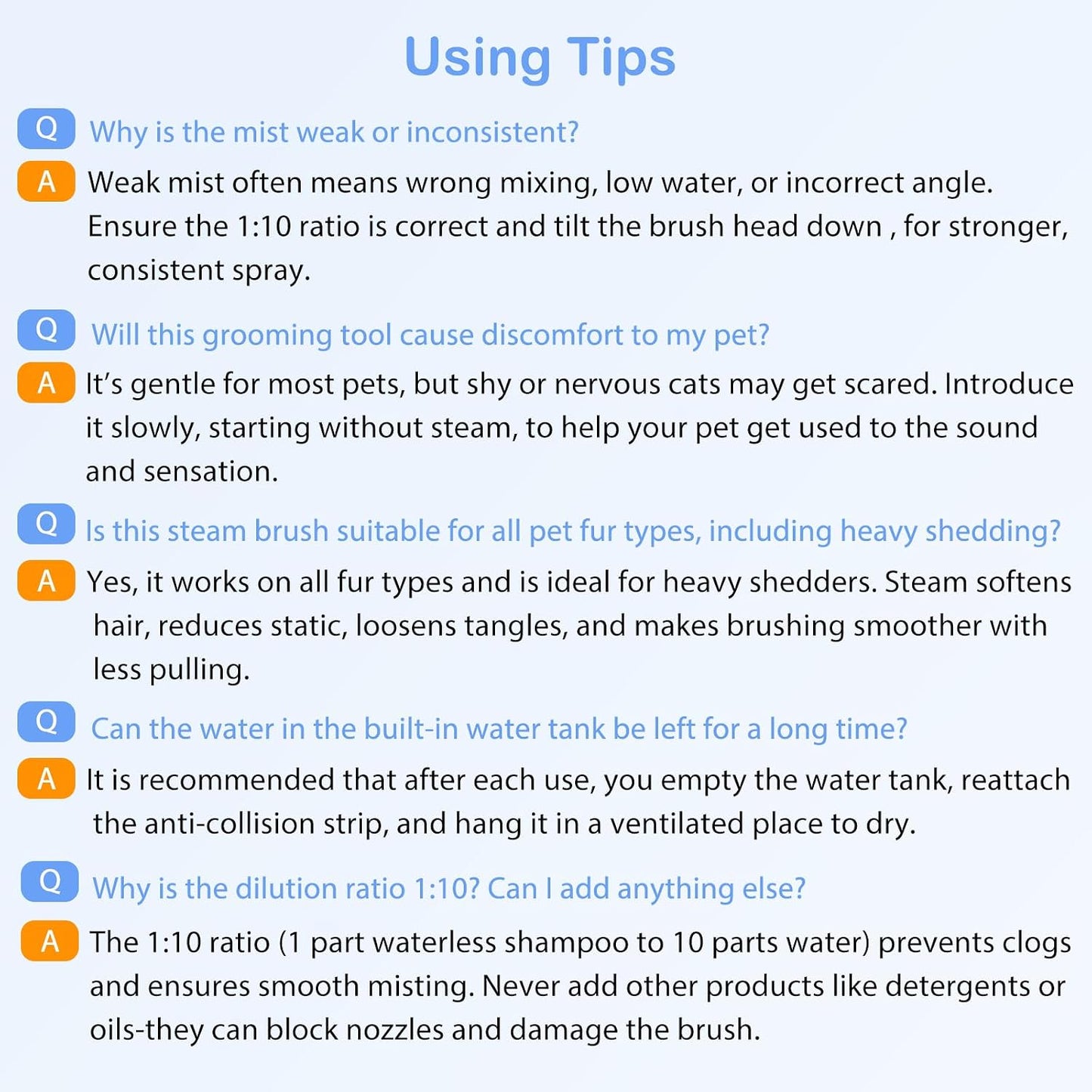 3-In-1 Pet Mist Brush for Dogs & Cats, Self-Cleaning,Rechargeable | ABS Body,2 Spray Settings,Round-Tipped Comb Pins,Indoor Cat & Dog Grooming,Reduces Shedding,Controls Loose Flying Fur