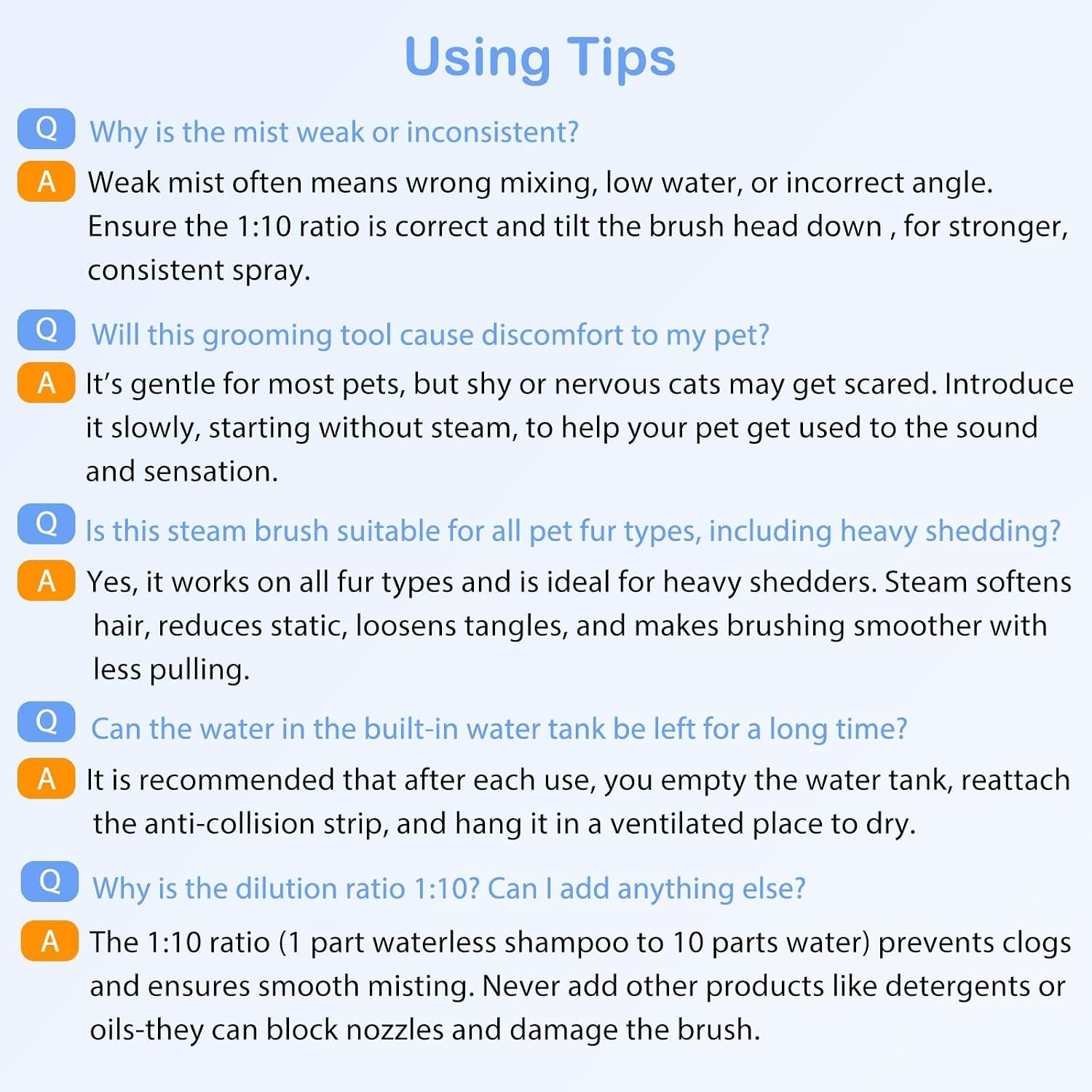 3-In-1 Pet Mist Brush for Dogs & Cats, Self-Cleaning,Rechargeable | ABS Body，2 Spray Settings，Round-Tipped Comb Pins，Indoor Cat & Dog Grooming，Reduces Shedding，Controls Loose Flying Fur